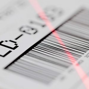 Close up image of a barcode.